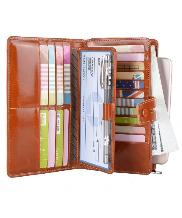 Women's RFID Blocking Leather Large Capacity Wallet with Removable ...