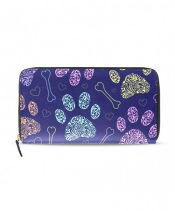 Sunlome Floral Footprints Leather Wallets