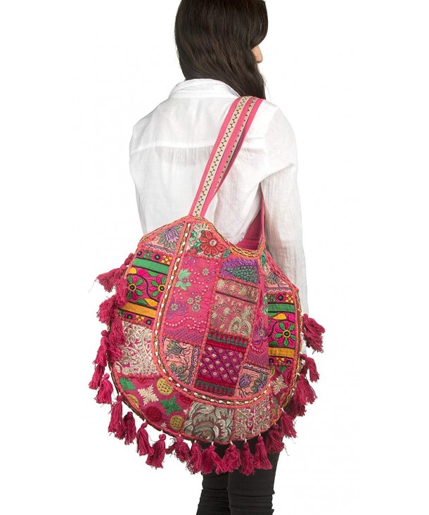 Pink Summer Beach Large Shoulder Bag Tassel Cute Picnic Fashion Hippie ...