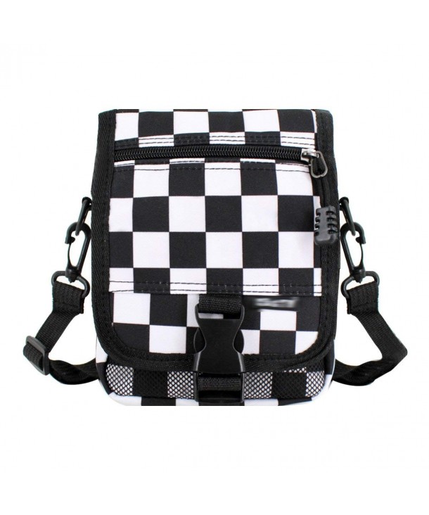 Small Vintage Canvas Crossbody Shoulder Bag Fashion Checkerboard ...