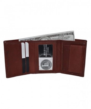 Compact Pocket Trifold Wallet Burgundy