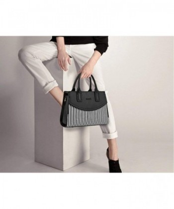 Classic Stripes PU Leather Shoulder Handbag Tote Crossbody Purse for ...