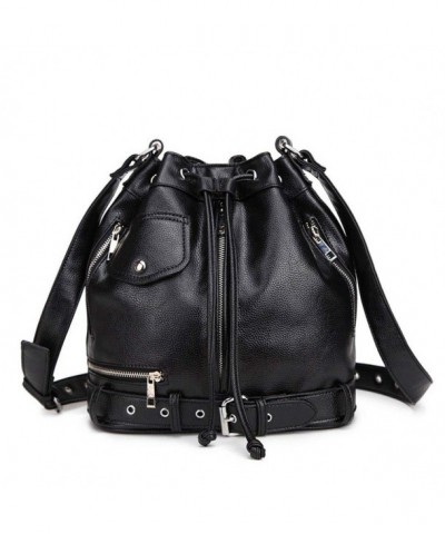 Hynbase Fashion Leather Drawstring Shoulder