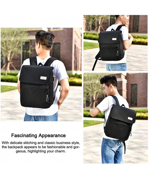 Backpack Capacity Vintage Daypack Holding - black - CL186XOIN0C