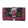 WESTERN BUCKLE CAMOUFLAGE RHINESTONES WALLET PINK