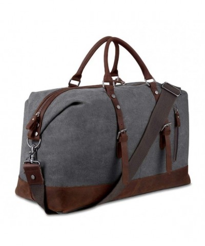 Canvas Overnight Genuine Leather Weekender