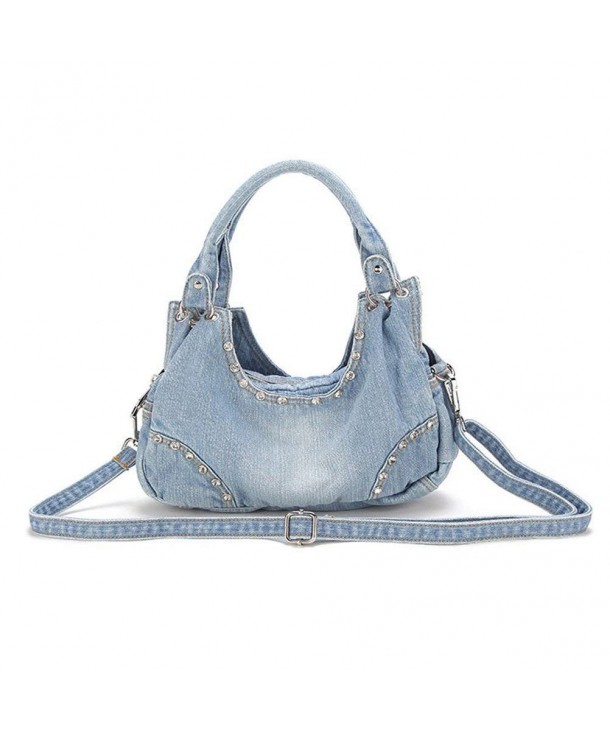 Donalworld Women Flower Handbags Ltblue