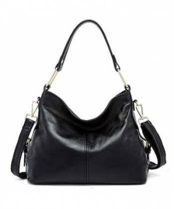 Genuine Leather Handbags Shoulder Black 1