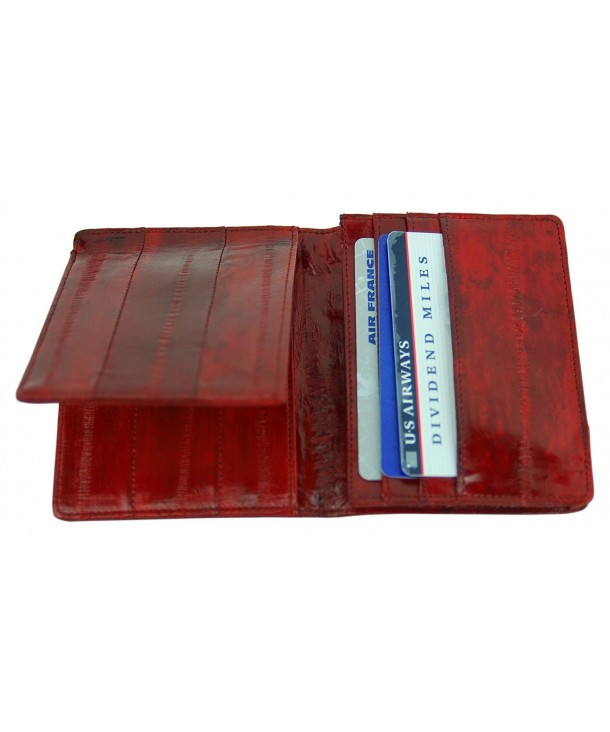 Genuine Eelskin L shape Wallet Burgundy