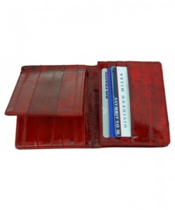 Genuine Eelskin L shape Wallet Burgundy