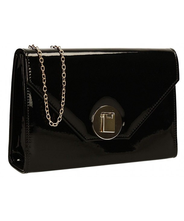 Reflective Holograph Leather Clutch Bag