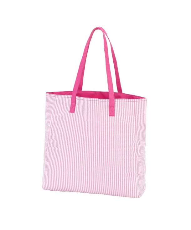 High Fashion Pink Seersucker Tote