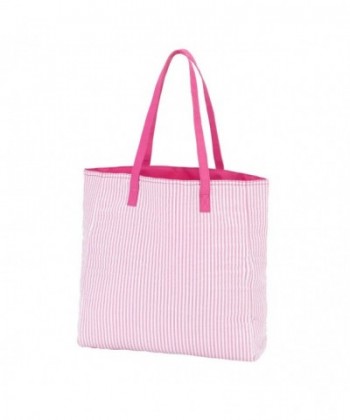 High Fashion Pink Seersucker Tote