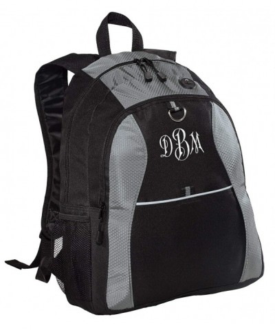 Personalized Contrast Backpack Embroidered Monogram