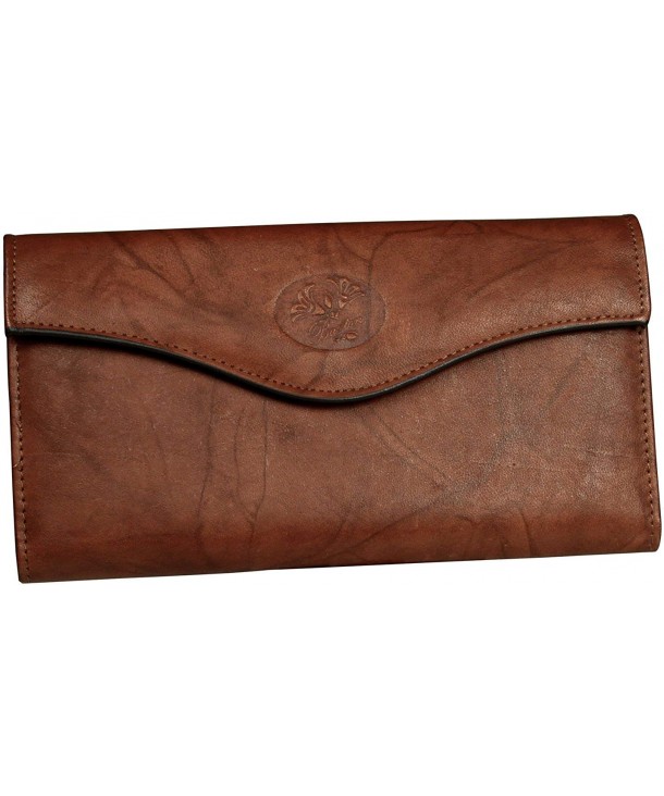 Buxton Organizer Clutch Wallet Mahogany