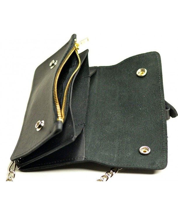 Genuine Leather Wallet Zipper Trucker