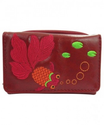 Lavishy Goldfish Embroidery Small Wallet
