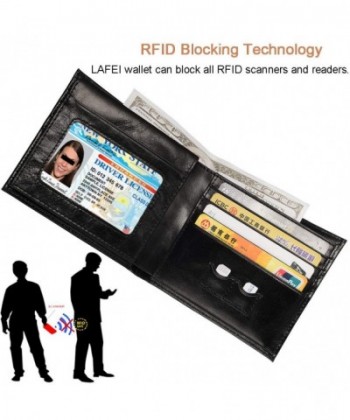 Bifold Wallet- Mens Genuine Leather RFID Blocking Wallet with ID Window ...