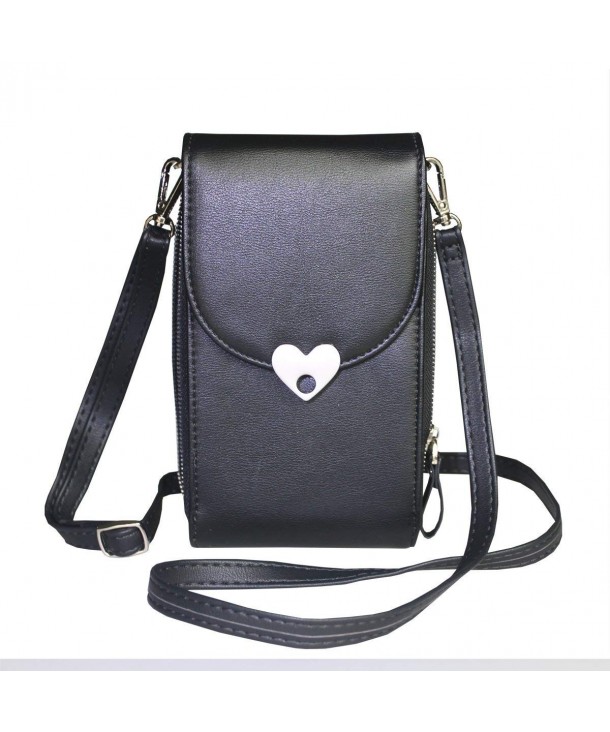 Crossbody Cell Phone Wallet Phone Purse Soulder Bag For Women 5.5 Inch - Black - CB1808K3DHX