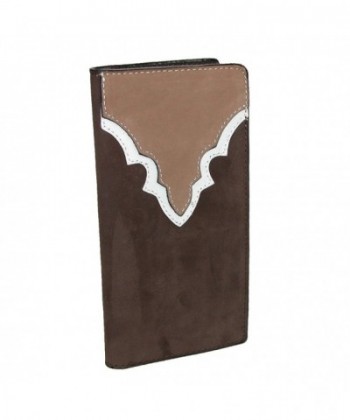 Men's Heavy Duty Leather Western Rodeo Checkbook Cover - Brown ...