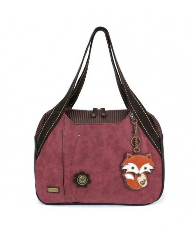 Chala Handbag Shoulder Animal Burgundy